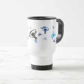 Mug - Multiple Sharks in Blue Reisebecher (VorderseiteRechts)