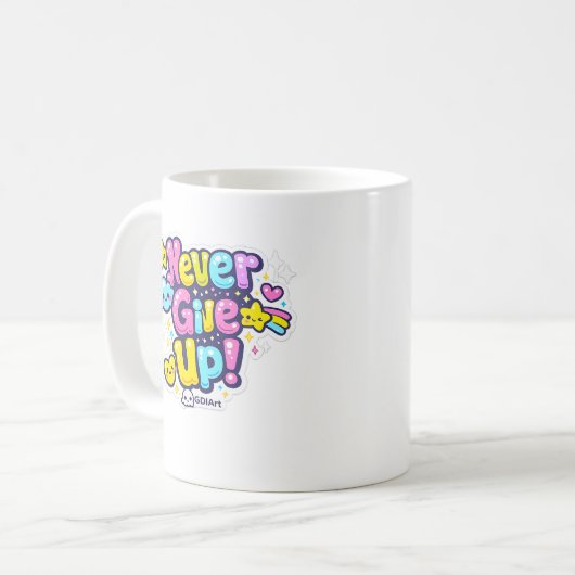 MUG - Never Give Up Kaffeetasse (Vorderseite Links)