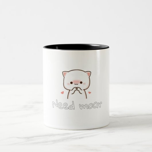 Mug of Sleepy Cat– Need Moar Naps Zweifarbige Tasse (Mittel)