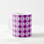 Mug Pancreatic Cancer Awareness Plaid, Purple Kaffeetasse (Vorderseite Links)