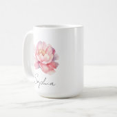 Mug personalisiert Pivoine Aquarelle Kaffeetasse (Vorderseite Links)