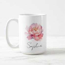 Mug personalisiert Pivoine Aquarelle Kaffeetasse