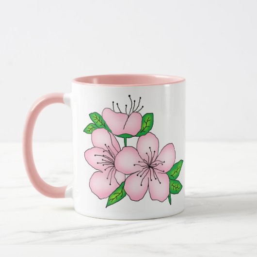 Mug - Pink Cherry Blossom Tasse (Links)