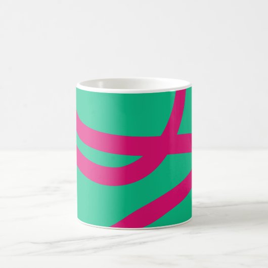 Mug – Pink Lines on Green Kaffeetasse (Mittel)