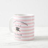 Mug Pink & White Stripe Graduate 2026  Kaffeetasse (Vorderseite Links)