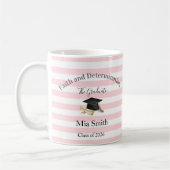 Mug Pink & White Stripe Graduate 2026  Kaffeetasse (Links)