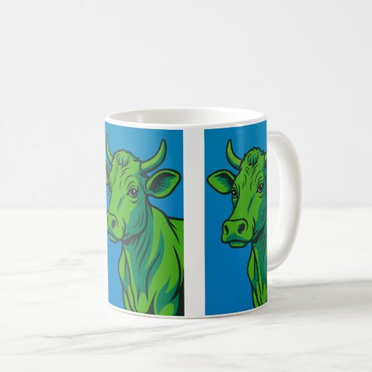 Mug Pop Art Grünkuh Kaffeetasse (VorderseiteRechts)