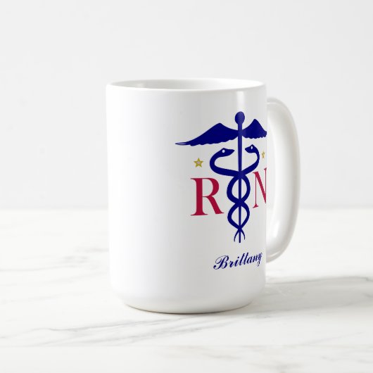 Mug Registered Nurse (Personalize It) Kaffeetasse (VorderseiteRechts)