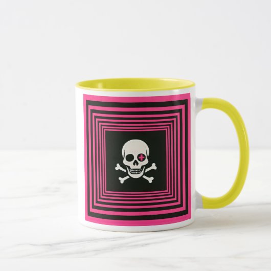 Mug Schädeldesign Modern Minimalmotiv. Tasse (Rechts)
