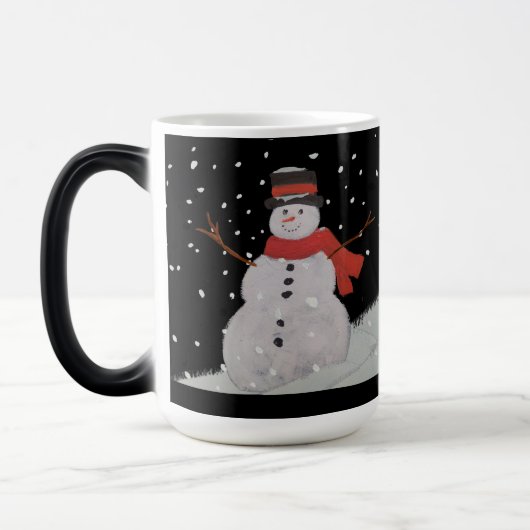 Mug. Schneemänner im Nachschnee Verwandlungstasse (Links)