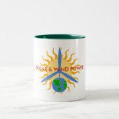 MUG~Small: SOLAR- u. WIND POWER~ für ENERGIE! Zweifarbige Tasse (Mittel)