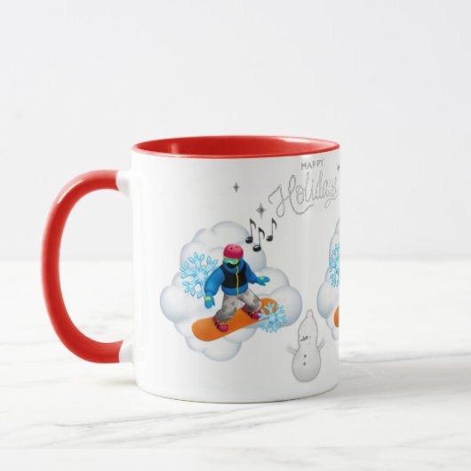 Mug Snowboarden Weihnachten Tasse (Links)