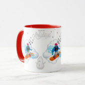 Mug Snowboarden Weihnachten Tasse (Vorderseite Links)