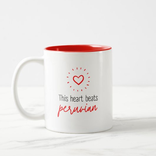 Mug: This heart beats peruvian Zweifarbige Tasse (Links)