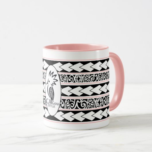 Mug Tribal Ethnic Alte Rose Tasse (VorderseiteRechts)
