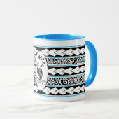 Mug Tribal Ethnic Bleu Clair Tasse (VorderseiteRechts)