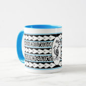 Mug Tribal Ethnic Bleu Clair Tasse (Vorderseite Links)