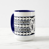 Mug Tribal Ethnic Marine Blue Tasse (Vorderseite Links)