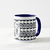 Mug Tribal Ethnic Marine Blue Tasse (VorderseiteRechts)