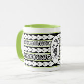 Mug Tribal Ethnic Vert Apfel Tasse (Vorderseite Links)