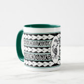Mug Tribal Ethnic Vert Chasseur Tasse (Vorderseite Links)