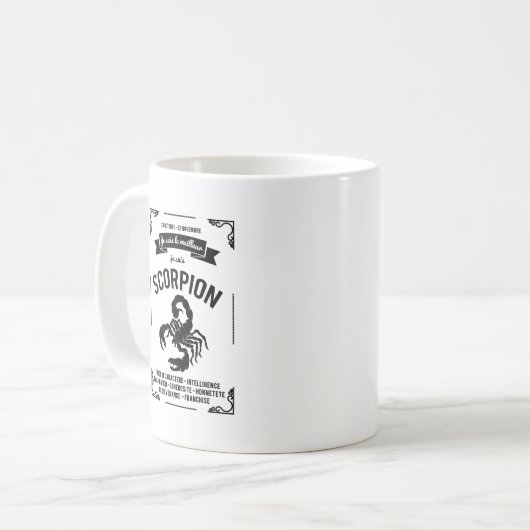 Mug unterschreibt die Leidenschaft: Skorpion Kaffeetasse (Vorderseite Links)
