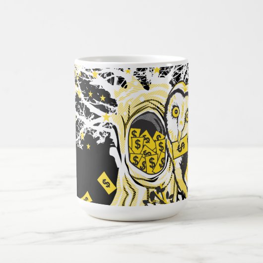 Mug – Urban Tree Owl & Wealth Surreal Pop-Art Kaffeetasse (Mittel)