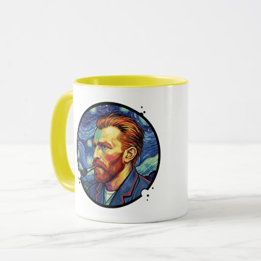 Mug Van Gogh portrait Starry night Unique Design Tasse (Vorderseite Links)