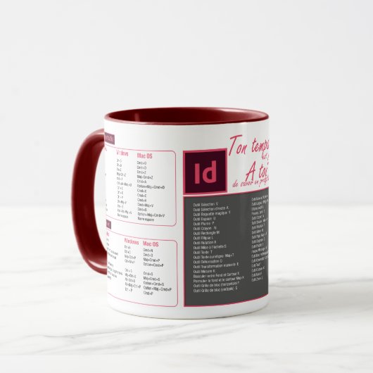 Mug-verkürzte Tastatur Indesign Tasse (Vorderseite Links)