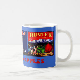 MUG~ VINTAGE WASHINGTON ÄPFEL DREI KRISTALL-ETIKET KAFFEETASSE