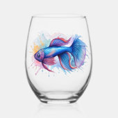 Mug - Watercolor Series: Betta Fish Weinglas Ohne Stiel (Vorderseite)