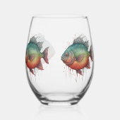 Mug - Watercolor Series: Piranha Weinglas Ohne Stiel (Rückseite)