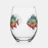 Mug - Watercolor Series: Piranha Weinglas Ohne Stiel (Rechts)