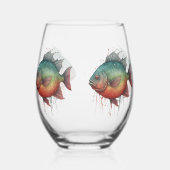 Mug - Watercolor Series: Piranha Weinglas Ohne Stiel (Links)