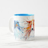 Mug Whimsical Scottish Collies Zweifarbige Tasse (Vorderseite Links)