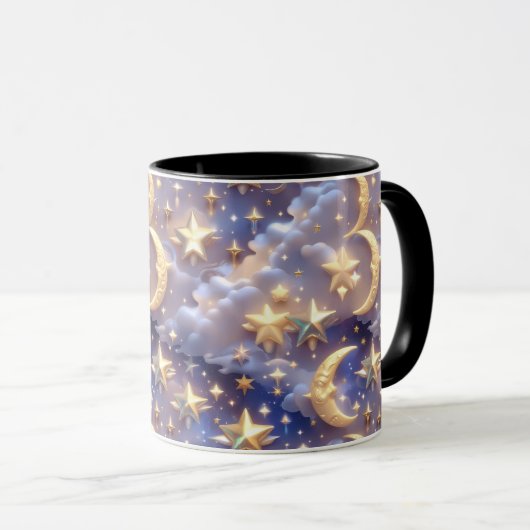 Mug - White Celestial Moon Tasse (VorderseiteRechts)