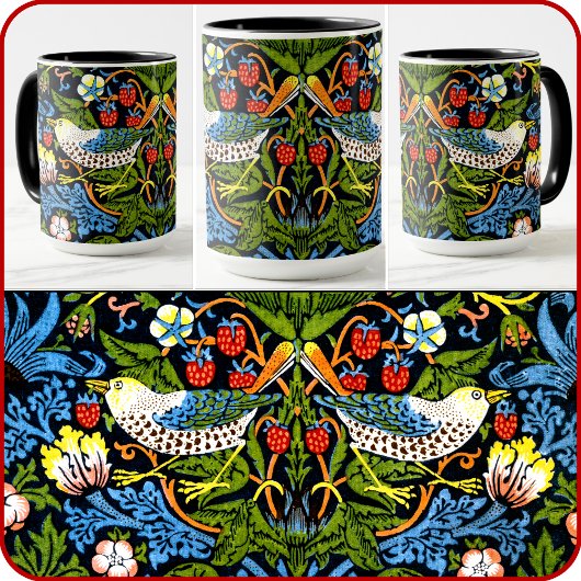 MUG - William Morris - "Strawberry Thief" becomes Tasse