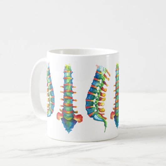 Mug Wirbelsäule Aquarelle Kaffeetasse (Vorderseite Links)