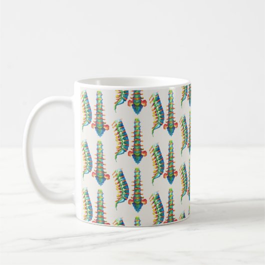 Mug Wirbelsäule Aquarelle ,(Mosaik) Kaffeetasse (Links)
