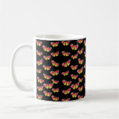 Mug with butterflies on black background kaffeetasse (Links)