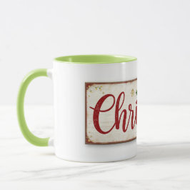 mug with christman writing tasse