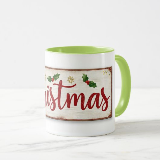 mug with christman writing tasse (VorderseiteRechts)