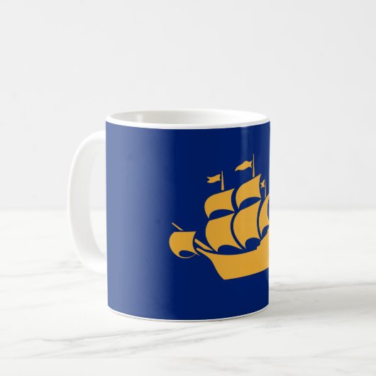 Mug with Flag of Quebec City, Canada Kaffeetasse (Vorderseite Links)