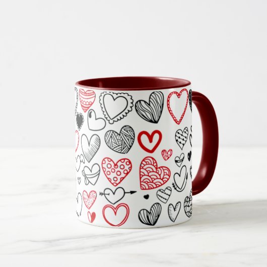 Mug with hearts as a gift for mum tasse (VorderseiteRechts)