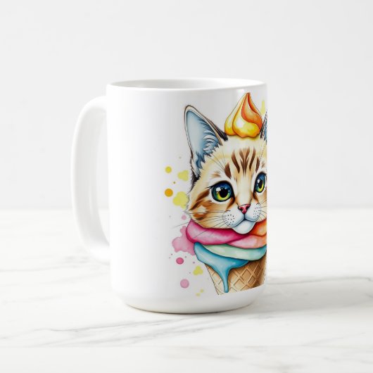 Mug with ice-cream and cat kaffeetasse (Vorderseite Links)