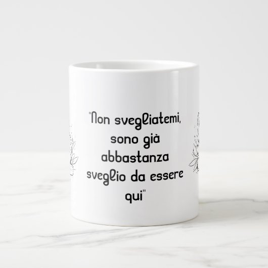 Mug with Koala Design – Funny Italian Phrase Jumbo-Tasse (Vorderseite)