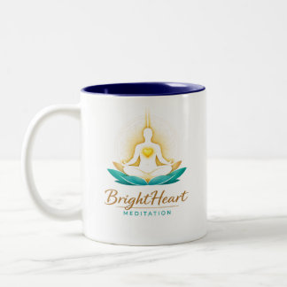 Mug with Male Brightheart Meditation Logo Zweifarbige Tasse