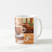 Mug with personalized photo (Coffee and life) Kaffeetasse (VorderseiteRechts)