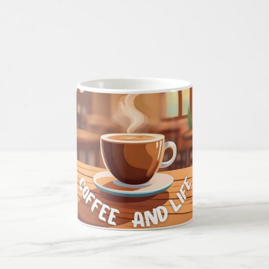 Mug with personalized photo (Coffee and life) Kaffeetasse (Mittel)