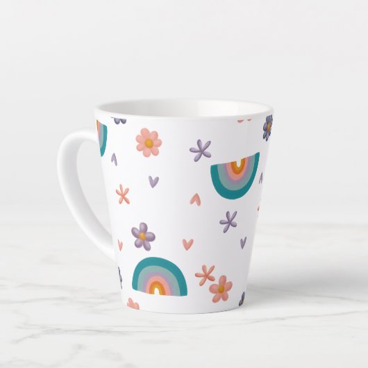 Mug with Rainbow and Stars – Cute Aesthetic Design Milchtasse (Linke Ecke)